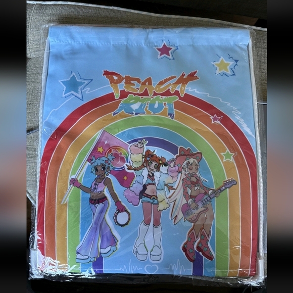 Peach Riot Rainbow Riot Series Drawstring Backpack From Pop Mart - Picture 6 of 7